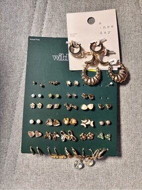 a new day Gold Multi-Pair Earring Collection MISSING a few — Gold/Iridescent